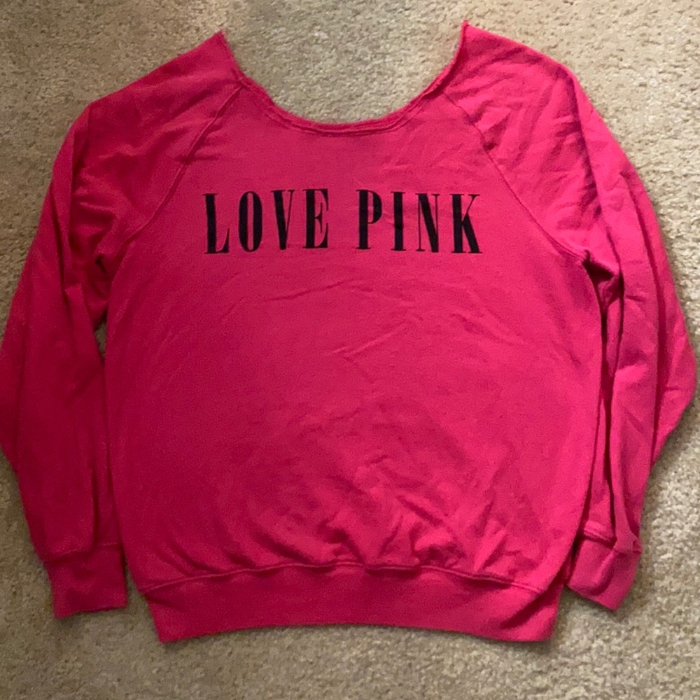 LOVE PINK wide neck crew sweatshirt